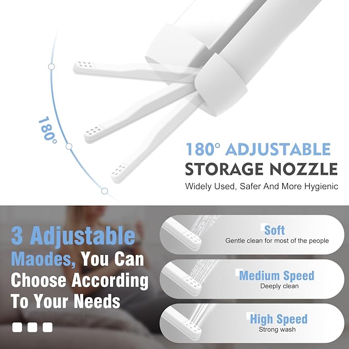 Portable Bidet, 150ml Tank, Peri Bottle for Women with 3 Pressure Modes, 1500mAh Rechargeable Battery for Travel and Postpartum Use, Small and Portable Powerful Travel Bidet