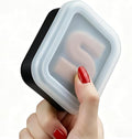 AIMAIAIMAI Shampoo Bar Travel Case Compatible with Kitsch, Leakproof Silicone Small Travel Soap Case with Draining Pad, Portable Soap Container for Gym & Camping, 1 Pack (Black)