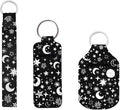 Suobstales 3Pcs Travel Bottles Keychain Holder Set,Travel Bottle Sleeves+Neoprene Chapstick Holders+Lanyard Keychain