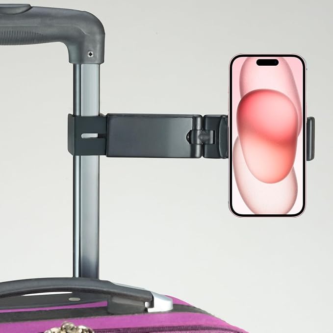 Cellet Airplane Phone Holder Mount – Foldable Travel Phone Clip for Airplane Tray Table or Luggage Handle, Adjustable 360° Rotation, Universal Fit for iPhone, Samsung, Google Pixel & More