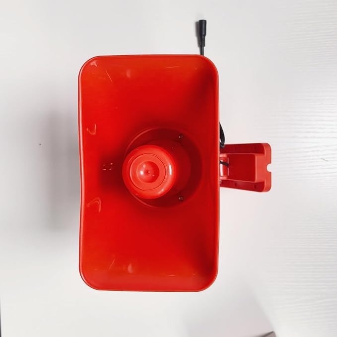 Outdoor Alarm Security Siren, AC110V Red Safety Horn for Public Emergency Alarms with Adjustable Volume,Long Range, 120 Decibels, Remotely Activate with Wi-Fi Socket (Sold Separately)