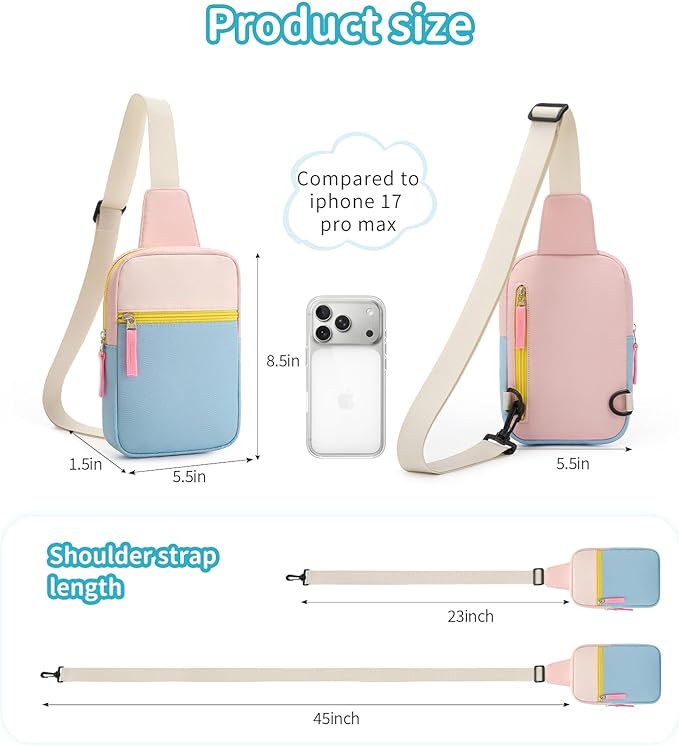 Mothers Day Gifts for Daughter, Birthday Graduation Gifts for 8 9 10 11 12 Year Old Teens Girls Her,Fanny Pack Sling Crossbody Bag Belt Bags Purse, Preppy Teen Girl Gift Trendy Stuff Travel Essentials