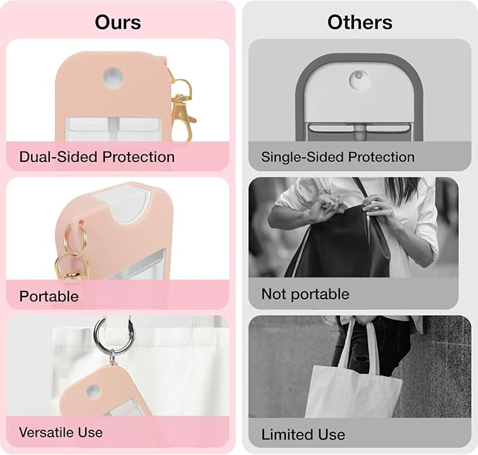 1 PC Soft Silicone Case for Touchland Power Mist (1FL. OZ./30 mL), Protective and Stylish Case with Keychain Compatible with Touchland Hand Sanitizer Spray (Nude)
