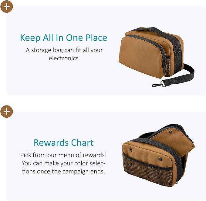 Travel Organizer Pouch Electronic Accessories Carry Case Waterproof Double Layers All-in-One for Cord, Phone, Airpods, USB Flash Drive for Men Women, Portable Charger Organizer (Sedona Orange)