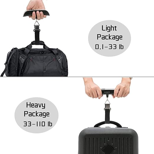Luggage Scale High Precision Luggage Weight Scale Portable Suitcase Scale Digital Handheld Electronic Digital Hanging Scale for Travel with Hook 110 Lb/ 50Kg