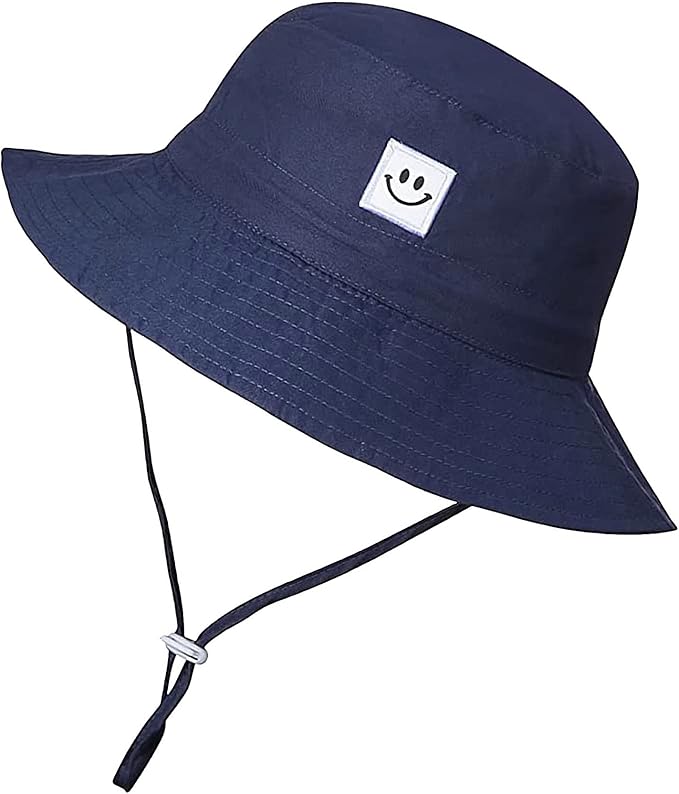 55cube UPF 50+ Baby & Toddler Sun Hat, Wide Brim Infant Bucket Hat for Beach & Outdoors, Adjustable Fit for Ages 0-4 Years