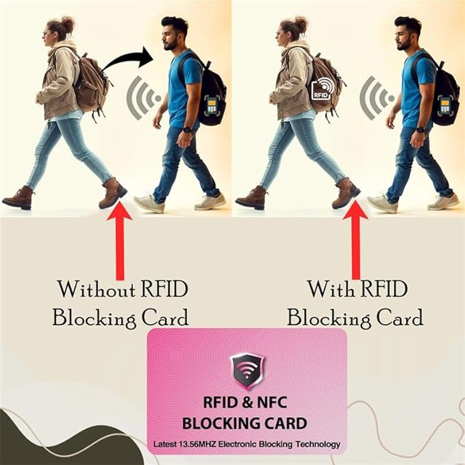SaiTech IT 10 Pack RFID Blocking Card, Protect Your Entire Wallet, Purse, and Cards from NFC Contactless Theft Wallet for Men & Women - Pink