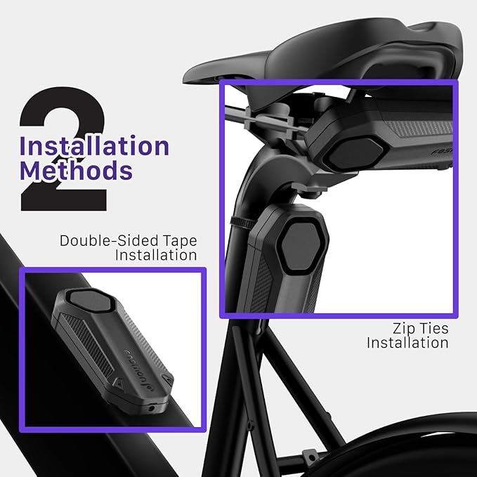 Fosmon 113db Bike Alarm with Remote, Motion Sensor Bicycle SOS Alarm, IP65 Waterproof Anti Theft Alarm System, Wireless Siren for E-Bike, Motorcycle, Scooter, Cart, Trailer