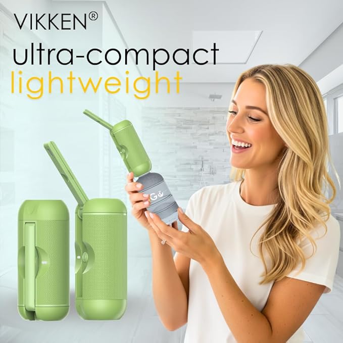 VIKKEN® Portable Travel Bidet USB-Type C Rechargeable Electric Mobile Handheld Ultra Strong Water Spray Personal Hygiene Self Care for Women & Men, iGo-X 250ml Green