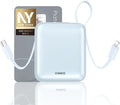 VINKO Portable Charger with Built-in Cable, 10000mAh 22.5W Fast Charging USB C Battery Bank, Cell Phone Power Bank for iPhone 16 15 14 Samsung Galaxy S24 S23 Series Android Tablet (Blue)