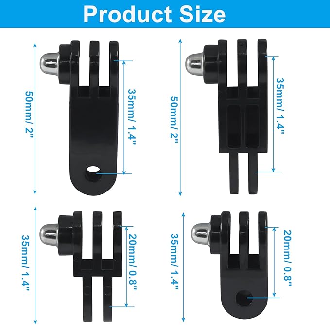 3-Way Adjustable Extension Pivot Arm, Long & Short Straight Joints Adapter Mount Kit Compatible with GoPro Hero 13-3+/SJCAM/GeekPro (Same and Vertical Direction)