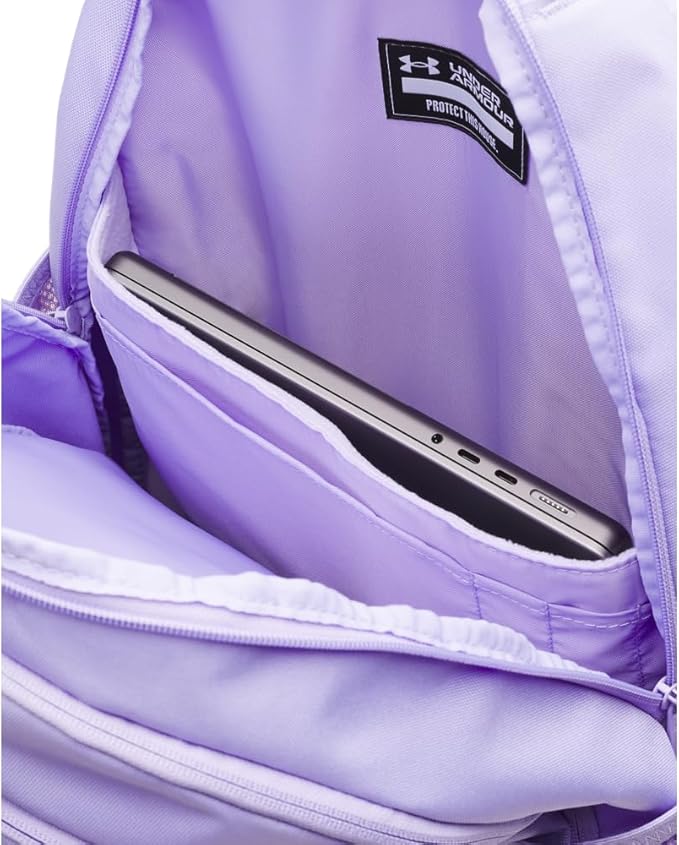 Under Armour Unisex Hustle 6.0 Backpack, (538) Transparent/Transparent/Metallic Silver, One Size Fits Most
