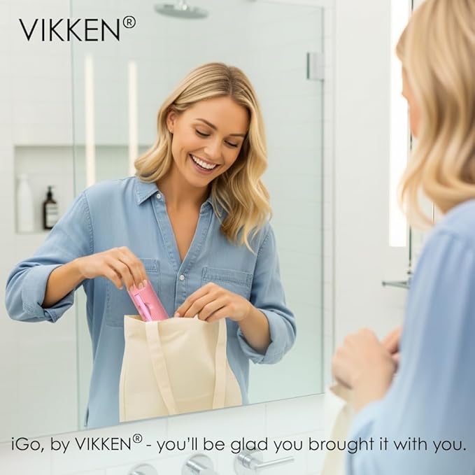 VIKKEN® Portable Travel Bidet USB-Type C Rechargeable Electric Mobile Handheld Ultra Strong Water Spray Personal Hygiene Self Care for Women & Men, iGo-X 250ml Pink