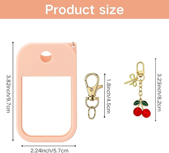 SAANG & JAT Hand Sanitizer Spray Case Compatible with Touchland, Silicone Holder Cherry Keychain for Touch Land Mist Case