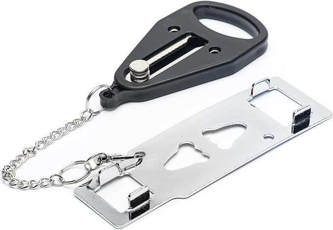 Portable Door Lock for Women & Travel Safety - Heavy Duty Portable Lock Perfect for AirBnb's, Hotels, Apartments, Hostels, Dormitories (Black, Double Hole)
