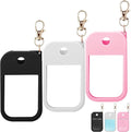 Hand Sanitizer Spray Case Compatible with TH 1 FL.OZ – 3 Pack Protective Silicone Holder with Metal Keychain