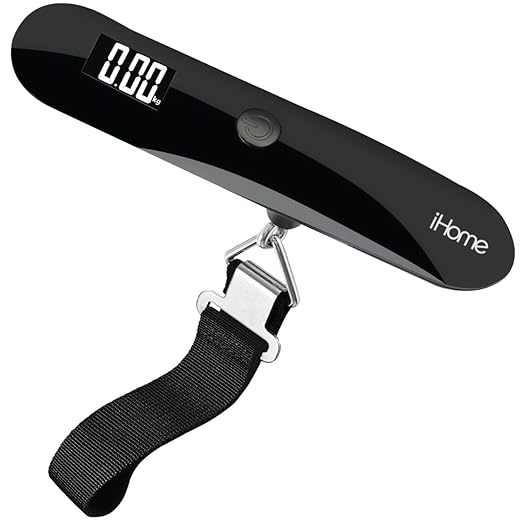 iHome Digital Luggage Scale - 110lbs Portable Suitcase Scale with LCD Display - Luggage Weight Scale (220LSGL2BL)