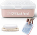 Leakproof Silicone Travel Soap Case: Compact Portable Bar Soap Case with Drainage Layer & Upgraded Lid - 2026 Travel Essentials for Camping, Gym, Shower & Carry-on Bags (Pink)
