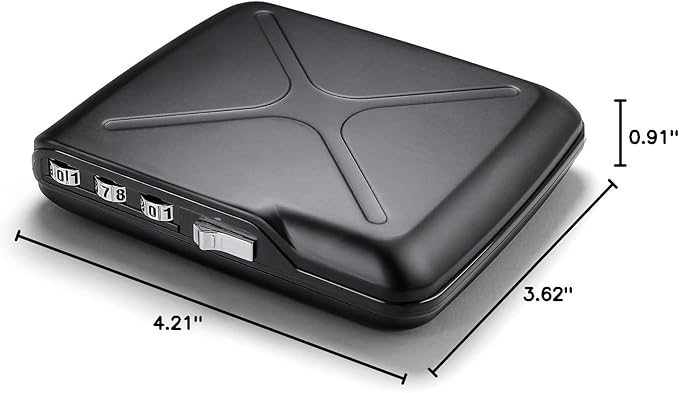 ÖGON -DESIGNS- Aluminum code wallet, lockable with a 3 digit code, RFID protection against fraud and demagnetization, secured card holder