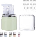 CLOUDEMO Mini Shampoo Dispenser Portable Travel Bottle Set, 2-in-1, 3-in-1, 4-in-1 Mini Dispenser Portable Travel Set, Leak Proof Refillable Travel Containers with Labels (Green,3 in 1)