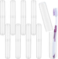 8 PCS Tooth Brush Travel Case, Clear Tooth Brush Holder for Travel, Protective Tooth Brush Case Travels Storage for Family, Business Trips and Camping