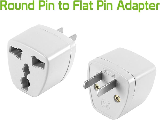 Cellet Universal Travel Adapter: Seamless Plug Conversion for International Travelers AC Wall Power Adapter to Convert China, UK, AU, EU & Other Plugs to US, Mexico, Canada Plug (2PACK) (Type-A)