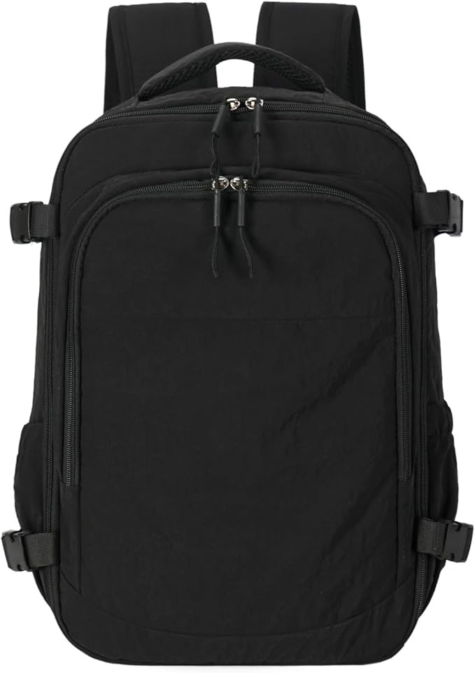 Travel Backpack For Women Men,Airline Approved Carry on Backpack,Casual Daypack for Business Travel Essentials (Black)