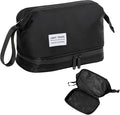 Hanging Travel Toiletry Bag for Men, Compact,sturdy, Lightweight, Waterproof, Dry Wet Separation,Simple and Practical, Suitable for travel Toiletry Organizer (Men, Jet Black)