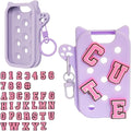 Silicone Spray Case with 36 Charms for Touchland, Compatible with Power Mist 1 FL Oz/30ML, Silicone Holder For Touchland (Purple Case Alphabet Charms)