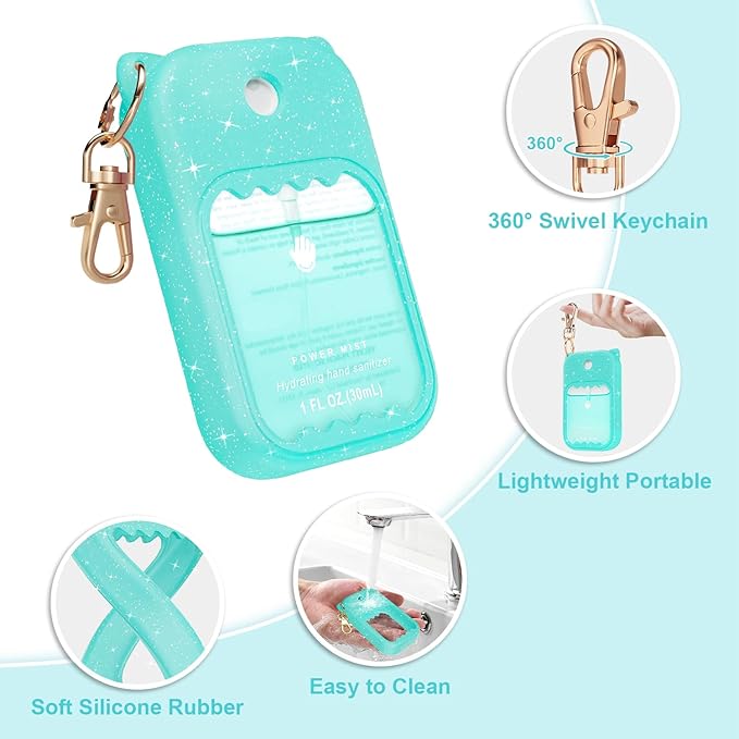 Hand Sanitizer Spray Case for Touchland Silicone Touchland Case Keychain Cute Hand Sanitizer Holder Keychain Compatible with Touch land Power Mist Gentle/Glow Mist