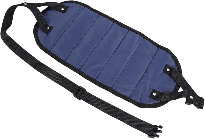 Foot Hammock, Breathable Mesh Travel Footrest for Airplane Office Home, with Anti Tip Structure, Lightweight Portable Design (Dark Blue)