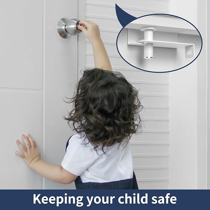 Child Proof Door Top Lock - Dahuiby KSafety Door Lock Made of Durable MetAdjustable Sliding Top Door Lock for 0Thick Doors - can Open Door from Both