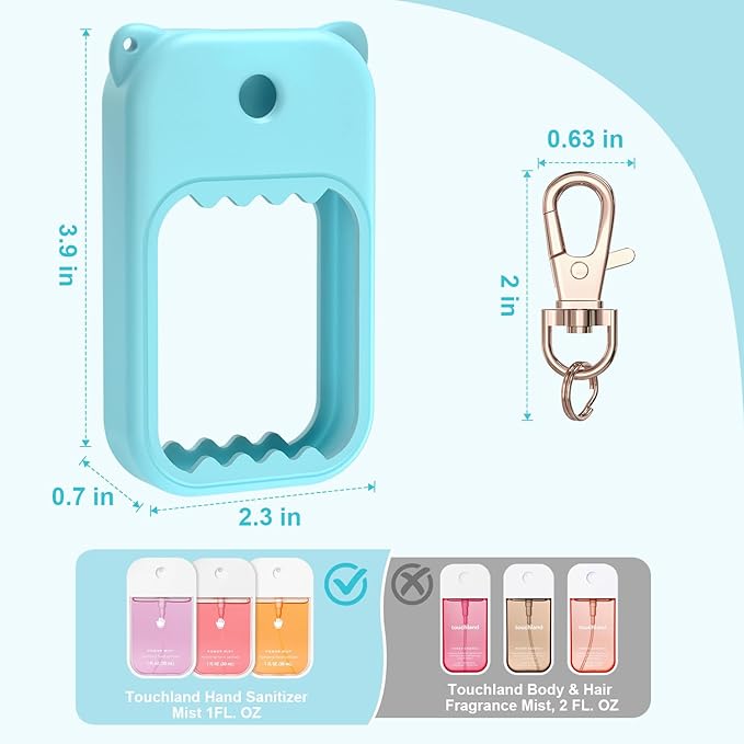 Hand Sanitizer Spray Case for Touchland Silicone Touchland Case Keychain Cute Hand Sanitizer Holder Keychain Compatible with Touch land Power Mist Gentle/Glow Mist
