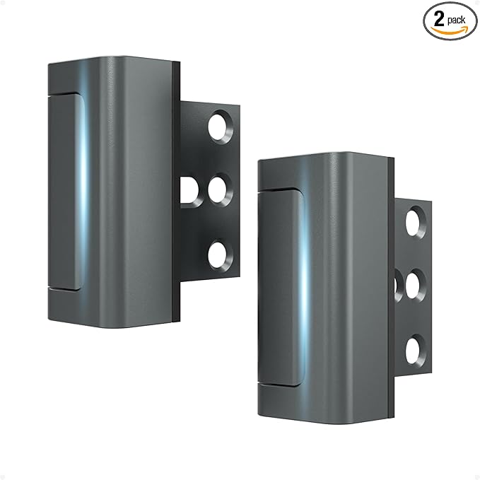 Door Reinforcement Lock, 2PACK Home Security Door Lock Withstands 800 lbs, Childproof Top Door Lock Latch for Toddlers Safety, Inside Night Defender for Inward Swinging Doors