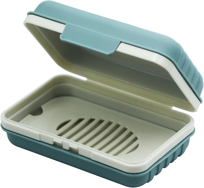 2 Pack Travel Soap Case Holder,Portable Soap Box with Draining Layer for Shower,Bathroom,Camping,Hiking,Gym