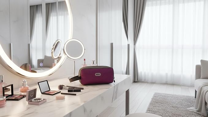 GOX Travel Small Toiletry Bag for Men Nylon Dopp Kit Medicine Bag Travel Organizer Pouch Shave Kits for Teens Toiletry Essentials Bathroom Compact Purple 7.9 * 3.7 * 2 Inches