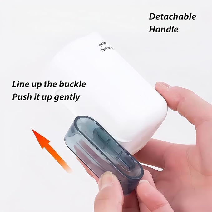 Toothbrush Travel Case, Travel Toothbrush Holder with Toothbrush Head Cover Cap for Travel, Business Trip, School, Camping, Home (White+Gray)