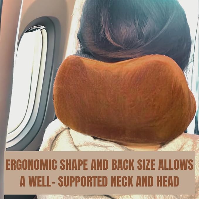 Travel Pillows for Airplane - Neck Pillow Airplane and Car Use - Soft Comfortable Memory Foam Travel Neck Pillow - Travel Essentials for Women and Men (Fruit Green)