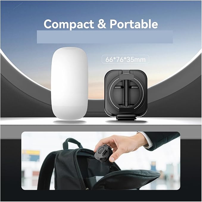 Magnetic Phone Holder - Desktop Hands-Free Detachable Mount for 17 16 - Flexible Travel Essentials for Airplane & Car