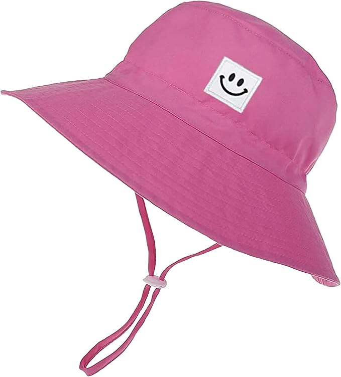 55cube UPF 50+ Baby & Toddler Sun Hat, Wide Brim Infant Bucket Hat for Beach & Outdoors, Adjustable Fit for Ages 0-4 Years