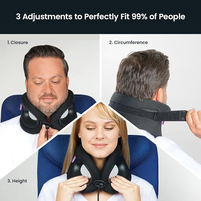 Cabeau Evolution X Travel Neck Pillow - Memory Foam Body Positioner - Fits Most Neck Sizes (11-21 Inches) - Three Ways to Adjust for Ultimate Comfort on Long Flights (Sapphire)