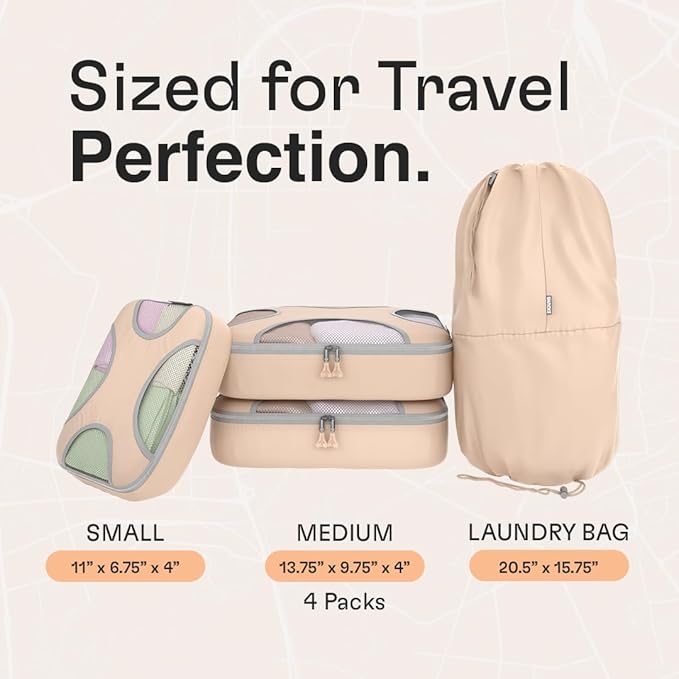 Shacke Packing Cubes for Travel 6 Set - Premium Luggage Organizer Bags - Versatile Travel Organizer for Women and Men - Optimized Packing Bags - Travel Essentials
