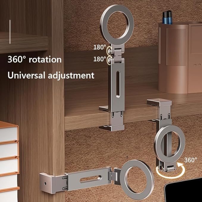 Magnetic Airplane Phone Holder Travel Essentials 360° Flexible Rotation Hands-Free Airplane Phone Mount Foldable Cellphone Mount Adjustable for iPhone 15 Pro Max 14 13 12 Series