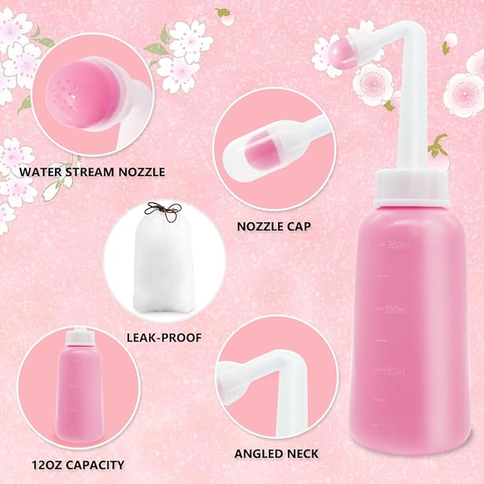 2 Pack Premium Peri Bottle for Postpartum Care | Upside Down Peri Bottle, Portable Bidet for Perineal Recovery and Cleansing After Birth 12OZ/700ml