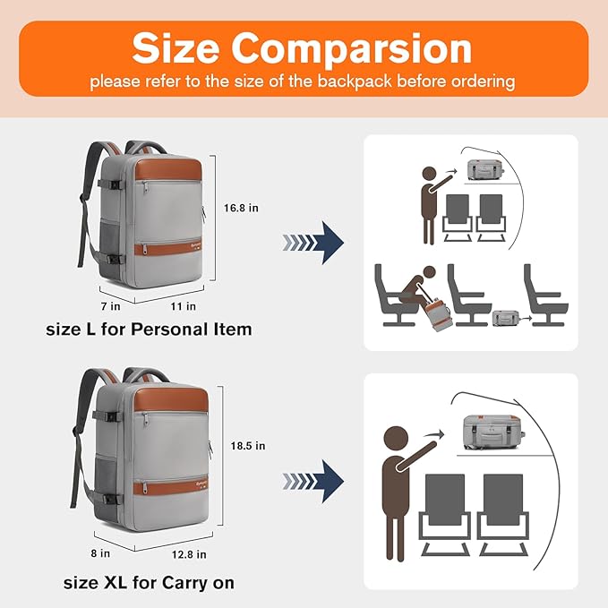 Smart Suitcase-style Laptop Backpack, 25L / 35L Practical Travel Bag for Work, Leisure & Flight, Luggage-Style Commuter Pack (Gray, 25L)