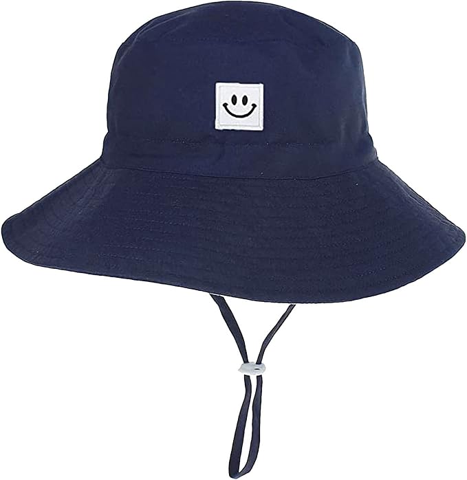 55cube UPF 50+ Baby & Toddler Sun Hat, Wide Brim Infant Bucket Hat for Beach & Outdoors, Adjustable Fit for Ages 0-4 Years
