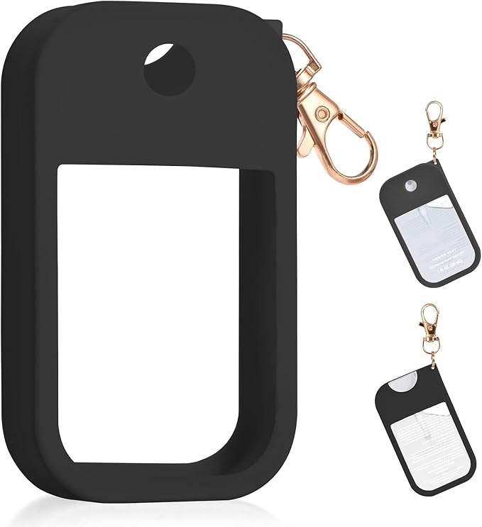 Silicone Case Compatible with Touchland Hand Sanitizer Spray, Protective Case for Spray 1FL. OZ (Black(1PCS))