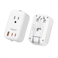 TESSAN Universal Travel Adapter PD 20W, International Power Adapter with 2 USB C 1 USB A Charging Ports, Worldwide Power Outlet Travel Essentials for US to EU UK AUS Scotland (Type C G A I), White