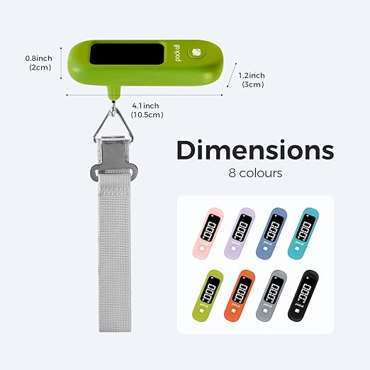 pack all 110 Lbs Luggage Scale, Digital Handheld Baggage Scale, Travel Suitcase Weight Scale with LCD Display, Battery Included, Apple Green