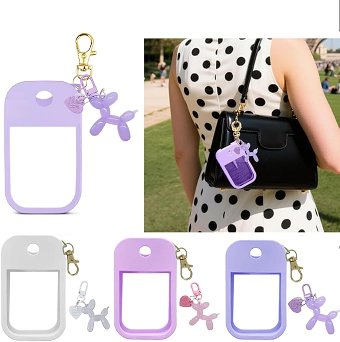 Hand Sanitizer Spray Case for Touchland,Silicone Touchland Case Keychain Hand Sanitizer Spray Holder Compatible with Touchland Power Mist and Glow Mist 1 FL Oz/30ml-Purple